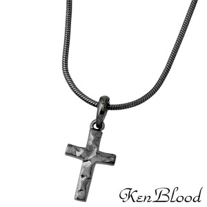 ケンブラッド KEN BLOOD シルバー ネックレス メンズ レディース クロス ブラック 十字架 KP- 392BK 送料無料