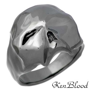 ケンブラッド KEN BLOOD シルバー リング 指輪 メンズ スカル ブラック ドクロ 15〜27号 KR-260BK 送料無料