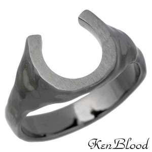 ケンブラッド KEN BLOOD シルバー リング 指輪 メンズ レディース 馬蹄 ブラック ホースシュー 7〜23号 KR-261BK 送料無料