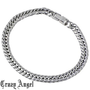 クレイジーエンジェル Crazy Angel ステンレス ブレスレット 金属アレルギー対応 メンズ 6面Ｗ喜平 キヘイ 316L 6.5mm/20cm プレゼント 