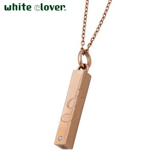 ホワイトクローバー white clover ステンレス ネックレス 金属アレルギー対応 レディース 角柱 ダイヤモンド 4SUP055GO