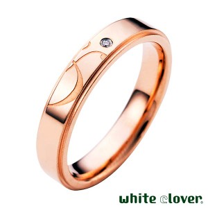 ホワイトクローバー white clover ステンレス リング 指輪 金属アレルギー対応 レディース 7〜13号 & アンド ダイヤモンド 刻印可能 4SUR