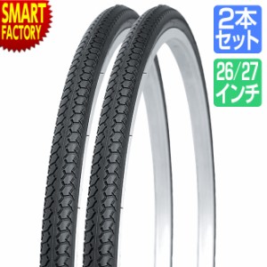 自転車 タイヤ 【P3倍最終日】 2本セット 26インチ 27インチ 黒 ブラック WO 26x1-3/8 27x1-3/8