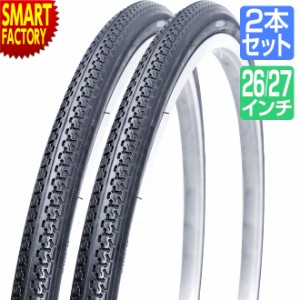 自転車 タイヤ 【P3倍最終日】 26インチ 27インチ 2本 黒 ブラック WO 26x1-3/8 27x1-3/8