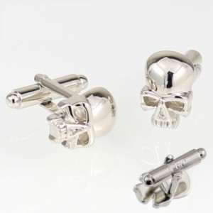 カフス メンズ RoenBLACK ロエン アクセサリー カフス スカル シルバー 2pcs/1セット