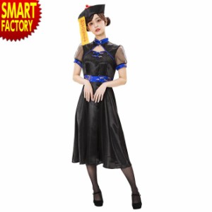 ハロウィン コスプレ 【全品P3倍】 キョンシー チャイナ チャイナ服 エレガントキョンシー ロングスカート お札 ホラー ゾンビ 送料 