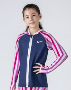 キッズ ラッシュガード 長袖 水着 女の子 ガールズ 子ども こども ナイキ NIKE GIRLS グラフィック フルジップ 子供用 120-160サイズ 日