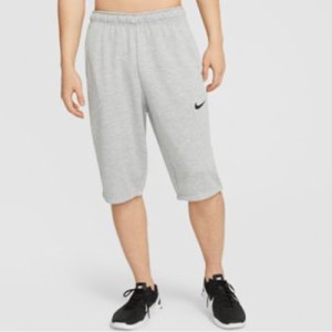  トレーニングパンツ 膝下丈 メンズ ナイキ NIKE DRI-FIT PTK フリースショート/スポーツウェア 男性 グレー系 ロゴ ジム 普段使い 短パ