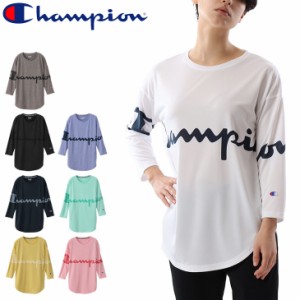 長袖 Tシャツ レディース チャンピオン Champion/スポーツェア 吸汗速乾 抗菌防臭 ビッグロゴ 女性 フィットネス ロンT トップス/CW-US40