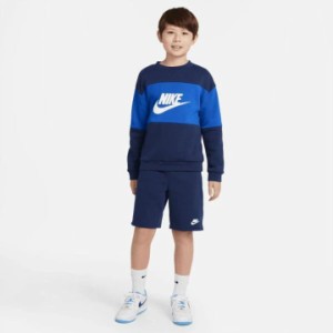 キッズ スウェット 上下 130-160cm 子供服/ナイキ NIKE 長袖トレーナー ハーフパンツ セットアップ/子ども 男の子 運動 普段着 スエット 