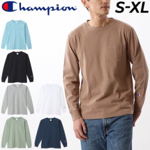 長袖 Tシャツ メンズ チャンピオン Champion/ポケットT  無地 男性 ロンT トップス/C3-W401