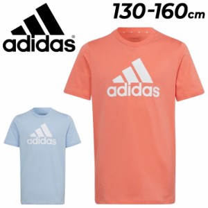 アディダス 半袖 Tシャツ キッズ 140-160cm 子供服 adidas ジュニア スポーツウェア  ビッグロゴ プリントT 子ども 運動 通学 普段着 ト