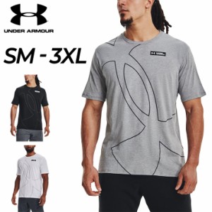 アンダーアーマー Tシャツ 半袖 メンズ UNDERARMOUR トレーニング スポーツウェア 吸汗速乾 ランニング ジム クルーネック ビッグロゴ 男