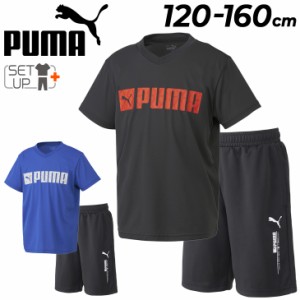 プーマ キッズ 半袖Tシャツ ハーフパンツ 上下 2点セット PUMA ジュニア 120-160cm 子供服 セットアップ スポーツウェア 上下組 子ども  