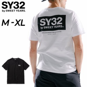 半袖 Tシャツ メンズ SY32 by SWEET YEARS スウィートイヤーズ BOX LOGO BACK PRINT TEE スポーツウェア  男性 ロゴ バックプリント ブラ