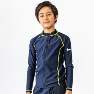 ナイキ キッズ ラッシュガード 長袖 ジュニア 男の子 NIKE SWIM スクール水着 子ども こども用 スイムウェア 120cm 130cm 140cm 150cm 16