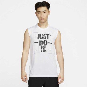 ナイキ タンクトップ メンズ NIKE Dri-FIT ノースリーブ Tシャツ トレーニング ジム ランニング スポーツウェア 白 ホワイト 男性 トップ