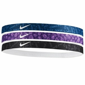 ナイキ NIKE プリント ヘッドバンド ３本パック メンズ レディース スポーツ アクセサリー 髪留め 小物 ヘアアクセ トレーニング ランニ