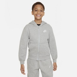 ナイキ キッズ パーカー スウェット 130-160cm 子供服 NIKE クラブ フリース ジュニア フレンチ テリー フルジップ フーディ グレー 子ど