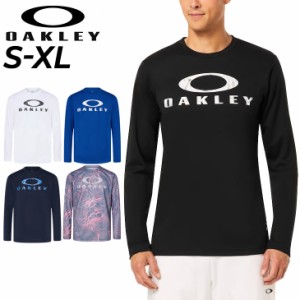 オークリー 長袖Tシャツ メンズ OAKLEY トレーニングウェア メンズウェア プリントT 男性 吸汗速乾 ランニング wスポーツウエア 黒 白 紺