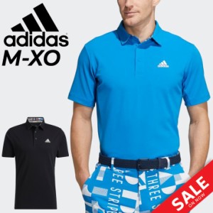 アディダス 半袖 ポロシャツ メンズ ゴルフウェア adidas GOLF ゴルフシャツ ゴルフポロシャツ 男性 紳士用 トップス 黒 ブラック 青 ブ