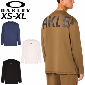 オークリー 長袖 Tシャツ メンズ OAKLEY トレーニングウェア 長袖シャツ 抗菌防臭 UPF50+ 吸汗速乾 男性 メンズウェア ロゴ プリントT ロ