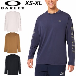 オークリー 長袖 Tシャツ メンズ OAKLEY トレーニングウェア 長袖シャツ 抗菌防臭 UPF50+ 吸汗速乾 男性 メンズウェア ロゴ プリントT ロ