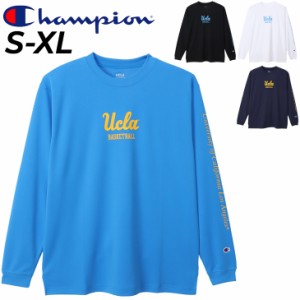 チャンピオン 長袖Tシャツ メンズ Champion バスケットボール スポーツウェア トレーニング プリントT クルーネック 抗菌防臭 吸汗速乾 