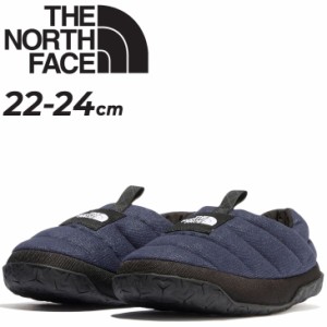 ノースフェイス レディース モックシューズ E相当 THE NORTH FACE Nuptse ヌプシ ミュール デニム ダウン入り 防寒シューズ 保温 スリッ