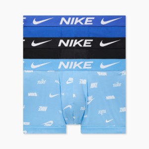 ナイキ トランクス 3枚組 メンズ インナー USサイズ NIKE TRUNK 3PK ボクサーパンツ アンダーウェア 青 ブルー系 ブランド 男性用 下着/K