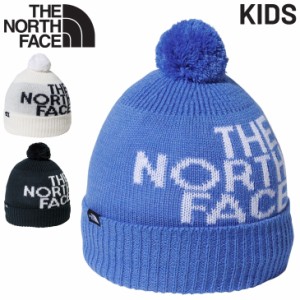 ノースフェイス キッズ ニット帽 帽子 THE NORTH FACE ポンポン ビッグロゴ ビーニー ボン天付き ニットキャップ 子ども用 アウトドア ス