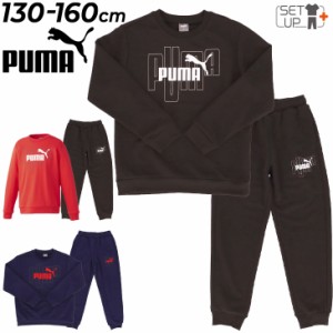 プーマ キッズ スウェット 上下 PUMA グラフィック 長袖トレーナー ロングパンツ 裏毛タイプ セットアップ ジュニア 130-160cm 子供服 ス