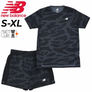 ニューバランス ランニングウェア 上下 メンズ Newbalance Accelerate 半袖Tシャツ インナー付5インチショーツ セットアップ 吸汗速乾 総