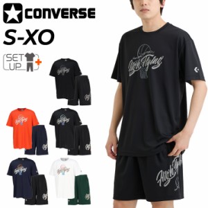 コンバース 半袖Tシャツ ハーフパンツ メンズ 上下 CONVERSE バスケットボールウエア セットアップ スポーツウェア 吸汗速乾 男性 男子 