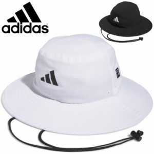 アディダス ゴルフ 帽子 メンズ adidas GOLF ワイドブリム ハット 男性用 アクセサリー 日差し対策 白 黒 ワンポイント ゴルフウェア ぼ