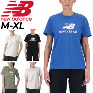 ニューバランス 半袖 Tシャツ レディース NEWBALANCE Sport Essentials Stacked Logo プリントT 綿 コットンT スポーツ ウェア ウエア 女