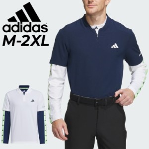 アディダス メンズ ゴルフウェア adidas GOLF BOSグラフィックレイヤードセットシャツ 半袖シャツ 長袖インナー 2点セット 男性 紳士用 