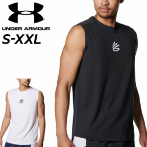 アンダーアーマー ノースリーブシャツ メンズ UNDER ARMOUR カリー テック ロゴ スリーブレス Tシャツ バスケットボール スポーツウェア 