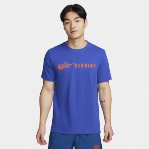 ナイキ 半袖 Tシャツ メンズ NIKE Dri-FIT ランニングウェア 速乾 ドライ クルーネック プリントT スポーツウェア ジョギング トレーニン