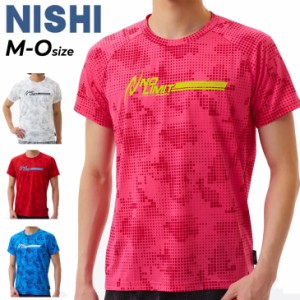 ニシ 半袖 Tシャツ メンズ レディース NISHI グラフィックライトＴシャツ 吸汗速乾 ドライ 総柄 スリム 陸上競技 トレーニング スポーツ