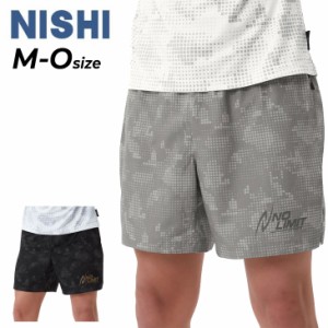 ニシ ランニングパンツ メンズ レディース ハーフパンツ NISHI ランニングトランクス ブレーカー素材 ショートパンツ 総柄 陸上競技 トレ