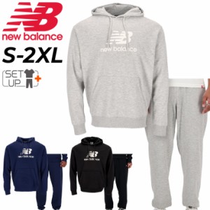 ニューバランス スウェット メンズ 上下 NewBalance スタックドロゴ プルオーバーパーカー ジョガーパンツ 男性用 セットアップ 上下組 