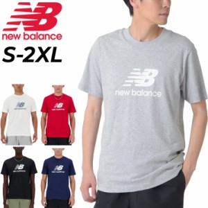 ニューバランス Tシャツ 半袖 メンズ NewBalance スタックドロゴ プリントT クルーネック スポーツウェア ウエア 男性用 スポーティ  半