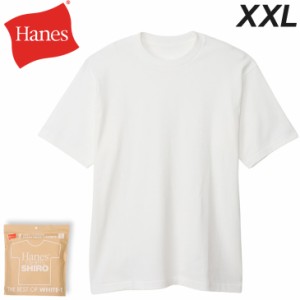 ヘインズ 半袖 Tシャツ メンズ XXLサイズ 大きいサイズ Hanes SHIRO パックT 1枚入り 1P 無地 クルーネック シロ 白T ホワイト メンズウ