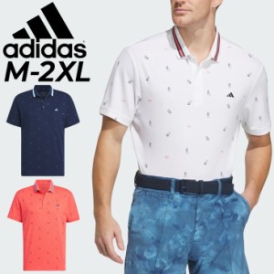 アディダス ポロシャツ 半袖 メンズ ゴルフウェア adidas GOLF PLAYGREEN モノグラムドライシャツ ゴルフポロ 男性 紳士用 ゴルフシャツ 