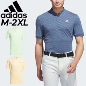 アディダス 半袖シャツ メンズ ゴルフポロ adidas GOLF ULT365 HEAT.RDY ジオメトリック ジャガード ボタンモック 男性 紳士用 ゴルフウ