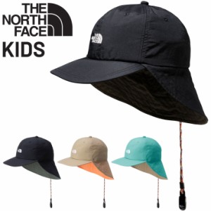 ノースフェイス キッズ 帽子 日よけたれ付き THE NORTH FACE ポホノサンシールドキャップ 子ども用 日焼け対策 紫外線対策 UVカット ナイ