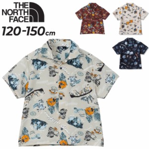 ノースフェイス キッズ 半袖シャツ 120-150cm 子供服 THE NORTH FACE アロハベントシャツ プリント 総柄 アロハシャツ UVカット 速乾 子