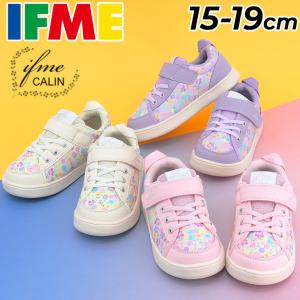イフミー カラン キッズ スニーカー 女の子 IFME CALIN 3E相当 15-19cm 子供靴 花柄 ガールズスニーカー 運動靴 シューズ 子ども こども 