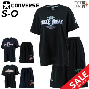 コンバース 半袖Tシャツ ハーフパンツ レディース 上下/CONVERSE バスケットボール スポーツウェア セットアップ 吸汗速乾 上下組 女性 